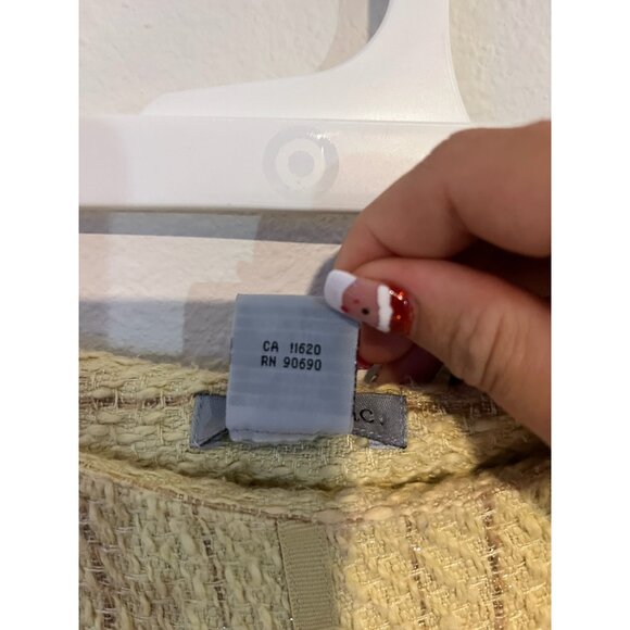 Mac & Jac Womens Yellow A-Line Tweed Skirt Size 6 Bow Accents - Picture 8 of 10